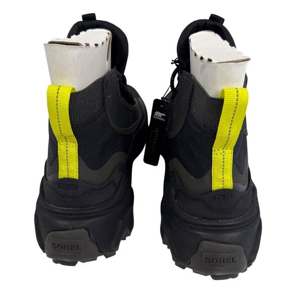 Sorel Sneaker Boot Mid Kinetic Breakthru Venture Mid Womens 8.5 WP Black Yellow - Picture 7 of 11
